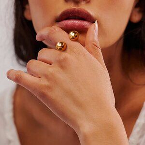 Chunky Ball Dome Statement Ring cult gaia 18K Gold Plated Hypoallergenic
